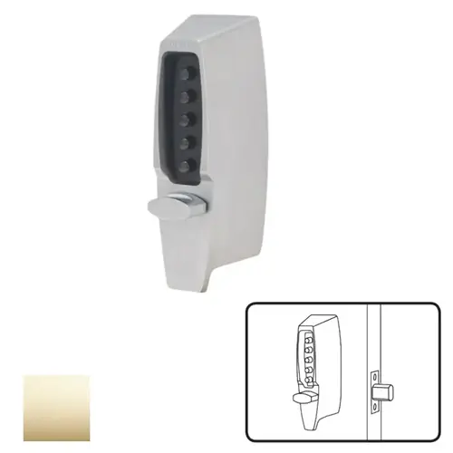 7100 Series Auxiliary Pushbutton Lock, Satin Brass Blackened