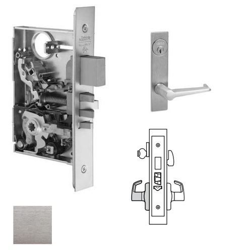 ML2029 Mortise Hotel Lever Lockset, Satin Chrome