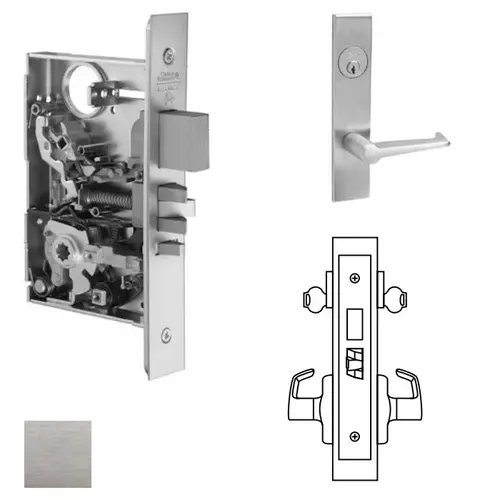 ML2022 Mortise Store Door Lever Lockset, Satin Chrome