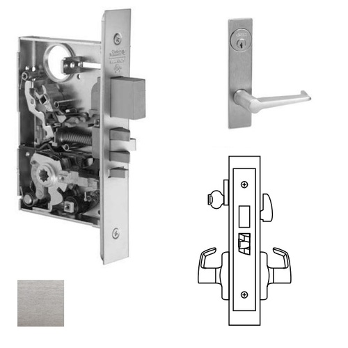 ML2024 Mortise Entrance Lever Lockset, Satin Chrome