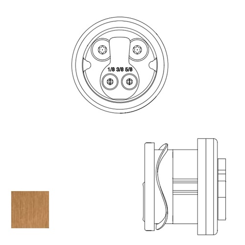 1-1/4" Mortise Cylinder C145 Keyway, Satin Bronze