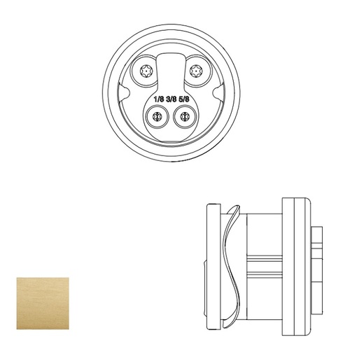 1-1/8" Mortise Cylinder C123 Keyway, Satin Brass