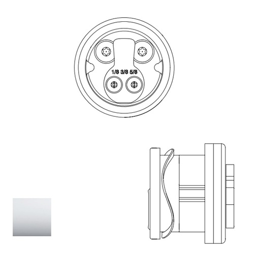 1-1/4" Mortise Cylinder C145 Keyway, Bright Polished Chrome