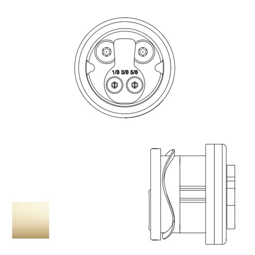 1-1/8" Mortise Cylinder S123 Keyway, Bright Polished Brass