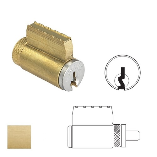 Conventional Sargent 7L; 8L; 10 Lever Retrofit Cylinder C Keyway Satin Brass Finish