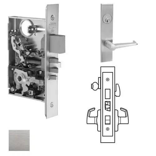 ML2048 Mortise Entrance Lever Lockset, Satin Chrome