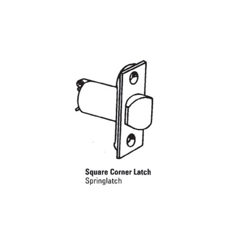 Spring Latch, D Series, 3-3/4" Backset, 1-1/8" x 2-1/4" Face, Square Corner, Bright Brass