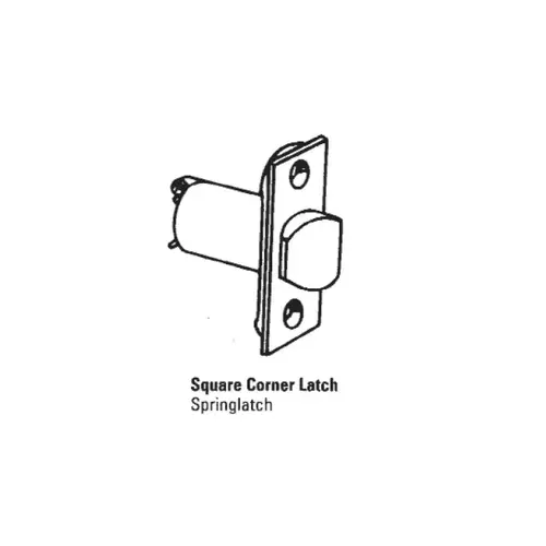 Spring Latch, D Series, 3-3/4" Backset, 1-1/8" x 2-1/4" Face, Square Corner, Bright Chrome