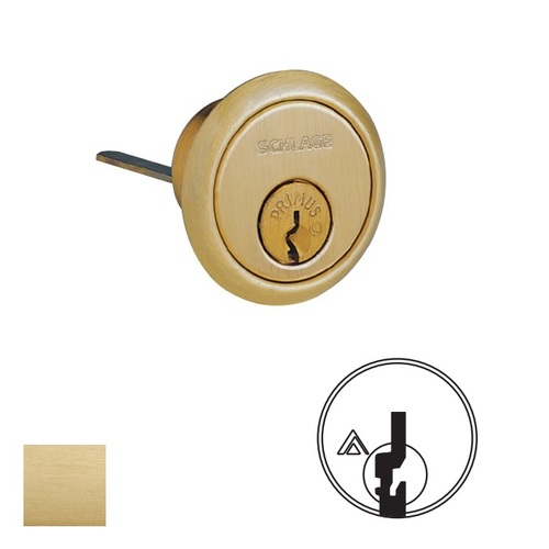 Rim Cylinder S123 Keyway, Satin Brass