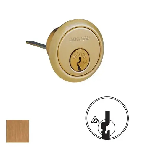 Rim Cylinder S123 Keyway, Satin Bronze