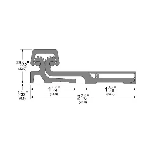 95" FS Geared Hinge, HD3 Clear Anodized Aluminum