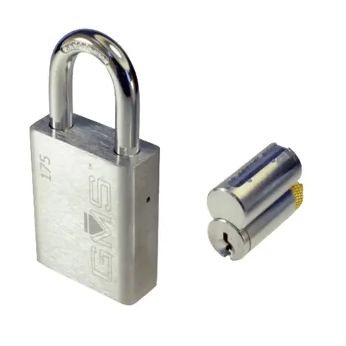 Standard Padlock, 1-3/4" Wide Body, 1" Shackle, Less Cylinder, with Kit-Lug