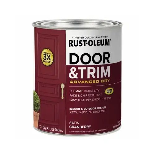 Stops Rust 1 Qt. Satin Cranberry Door and Trim Paint