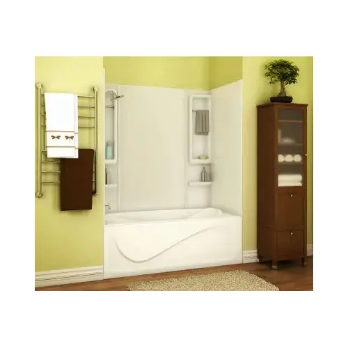 Finesse 5-Pc. Bathtub Wall Surround, Acrylic, Glue Up Installation, White, 59 - 61 x 34 In. High