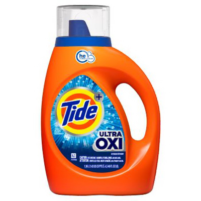 TIDE 75262 Ultra Oxi Liquid Laundry Detergent, HE Compatible, 29 Loads, 42 fl. oz.