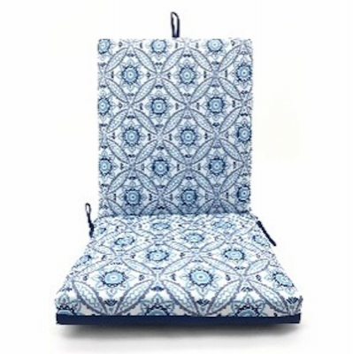 J&J GLOBAL LLC 254017W Patio Seat Cushion, Blue Medal, 44 x 21 x 4 In.