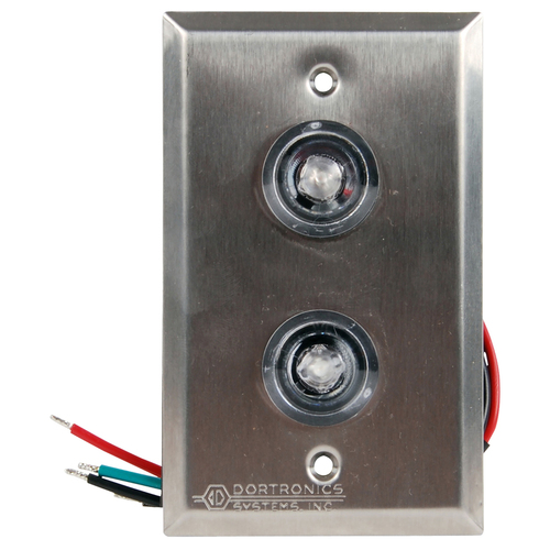 7201 Series Hi-Intensity LED Indicator, 11/16 In. Diameter 1 each Red and Green LED, Stainless Steel Single Gang Mount