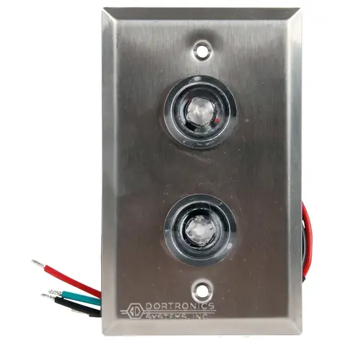 Dortronics 7201xL2-HWR 7201 Series Hi-Intensity LED Indicator, 1 In. Diameter 1 each Red and Green LED, Water Proof, Stainless Steel Single Gang Mount