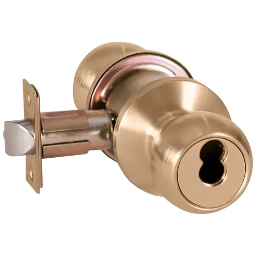 6K Series 2-3/4" Backset 7 Pin Classroom 4 Knob and C Rose ANSI Strike Less Core Satin Bronze Finish