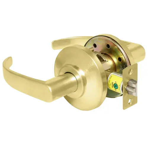 Passage Cylindrical Lock, Grade 2, 14 Lever, Non-Keyed, Satin Brass Finish