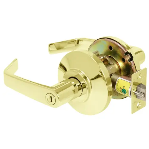 Privacy Cylindrical Lock Grade 2 Non-Keyed Bright Brass Finish