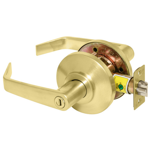 Privacy Cylindrical Lock Grade 2 15 Lever Non-Keyed Satin Brass Finish Non-Handed