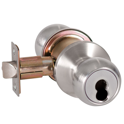 8K Series 2-3/4" Backset 7 Pin Entry 4 Knob and C Rose ANSI Strike Less Core Satin Chrome Finish