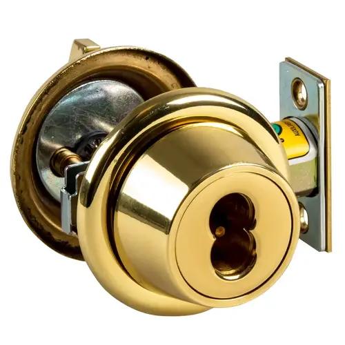 8T Series 2-3/4" Backset 7 Pin Double Cylinder Deadbolt Standard Strike Less Core Bright Brass Finish