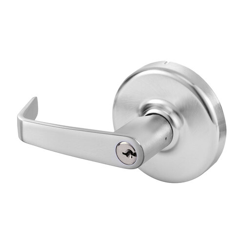 Storeroom Lever Trim, N Lever, w/ Rose, Satin Chrome