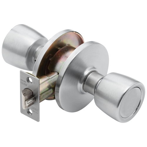 Satin Chrome Passage Cylindrical Lock Tulip Knob Non-Keyed Non-handed