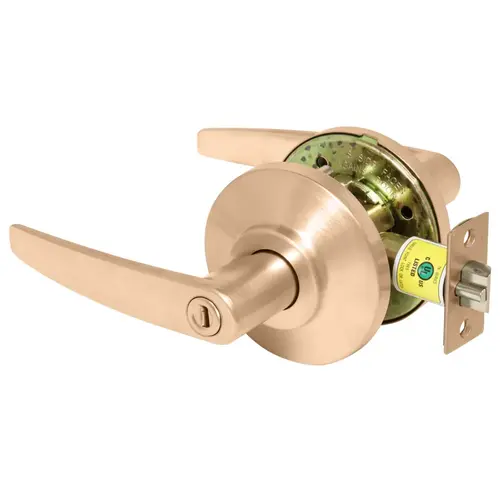 Satin Bronze Privacy Cylindrical Lock, Grade 2, Non-Keyed, 16 Lever, Non-handed