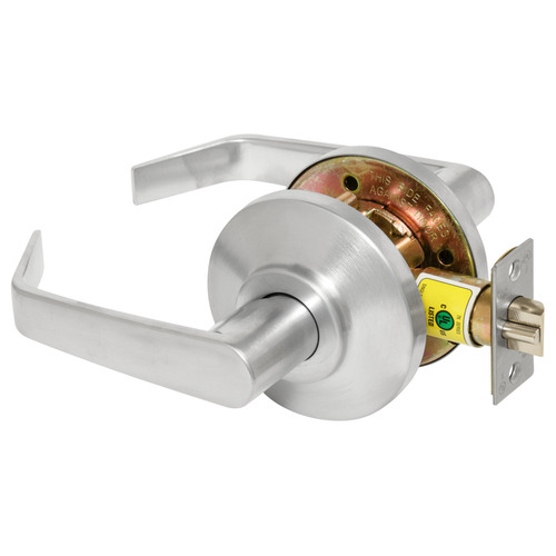 Grade 2 Passage Cylindrical Lock, 15 Lever, Non-Keyed, Satin Chrome Finish