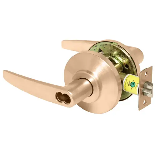 Storeroom Cylindrical Lock Grade 2 SFIC Less Core 16 Lever Satin Bronze Finish Non-handed