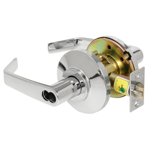 Grade 2 Cylindrical Lock, 15 Lever, SFIC Less Core, Bright Chrome Finish, Non-handed