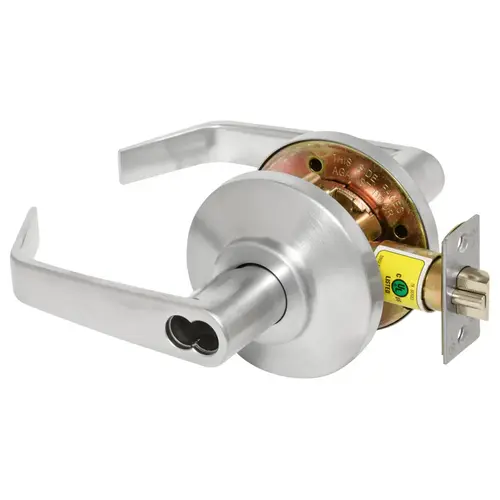 Grade 2 Cylindrical Lock, SFIC Less Core, 15 Lever, Satin Chrome Finish