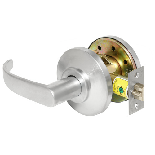 Satin Chrome Exit Cylindrical Lock Grade 2 Non-Keyed 14 Lever