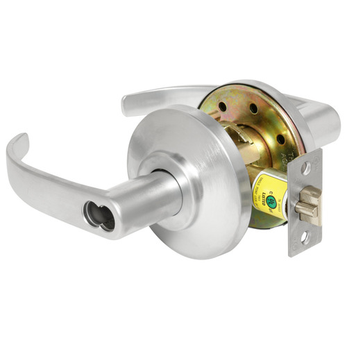 Grade 2 Cylindrical Lock, SFIC Less Core, 14 Lever, Satin Chrome Finish, Non-handed