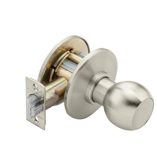 Satin Nickel Closet Cylindrical Lock, 4 Knob, Non-Keyed, Non-handed