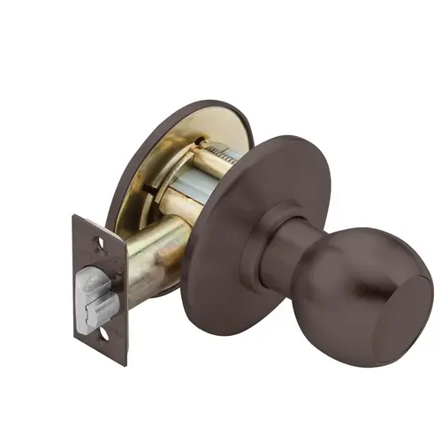 Exit Cylindrical Lock, 4 Knob, Non-Keyed, Dark Bronze Finish