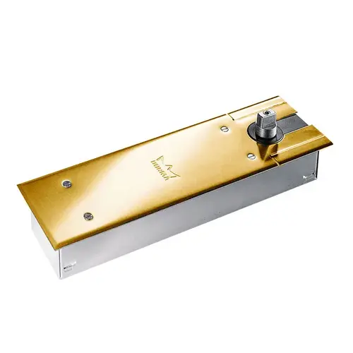 BTS80 Concealed Floor Closer With Hold Open Bright Polished Brass