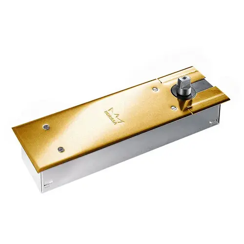 BTS80 Concealed Floor Closer With Hold Open Satin Brass