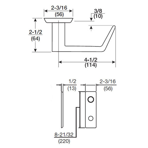 8800FL Mortise Lever Escutcheon Dummy Trim, AU, CN, Dark Oxidized Satin Bronze