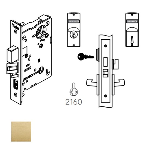 Mortise Lever Body, 8861FL, Satin Brass