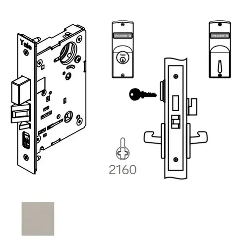 Mortise Lever Body, 8861FL, Satin Stainless Steel