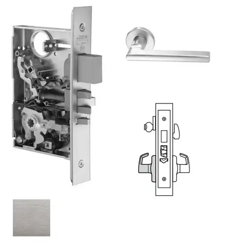 ML2029 Mortise Hotel Lever Lockset Satin Chrome