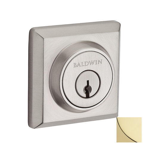 Traditional Square Reserve Deadbolt Bright Polished Brass