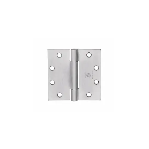 Full Mortise Hinge, 3-Knuckle, Standard Weight, 4-1/2" x 4", Square Corner, Satin Chrome