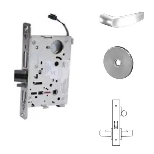 RX-8270-12V Electrified Single Cylinder Mortise Lock Satin Chrome