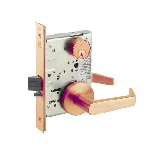 8817-2FL Mortise Apartment, Exit or Public Toilet Lever Lockset, Satin Bronze