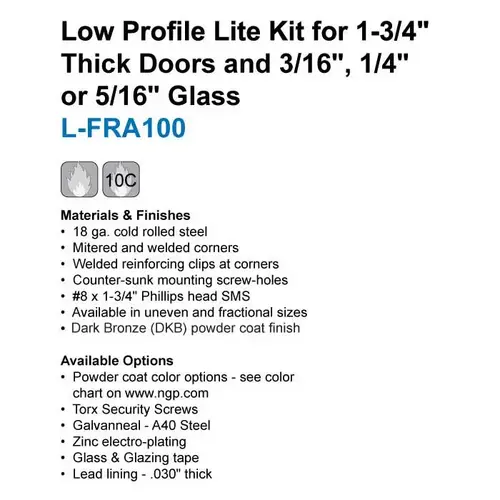 24" x 30" Low Profile Self Attaching Lite Kit Dark Bronze Finish